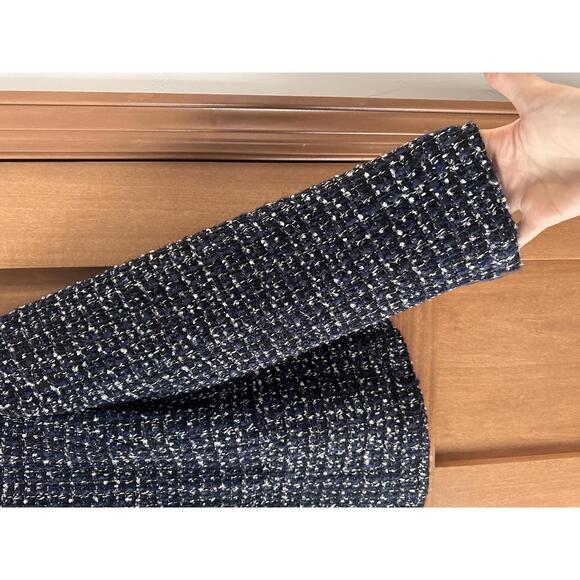 J.Crew Sparkling Blue Midnight Tweed Cropped Jacket Wool Blend Women’s size 10 - Picture 4 of 15